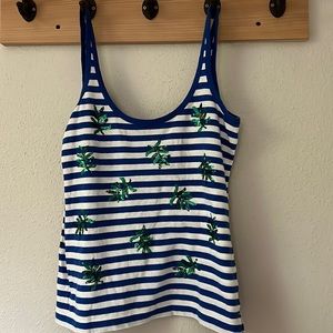 J Crew sequined striped tank top